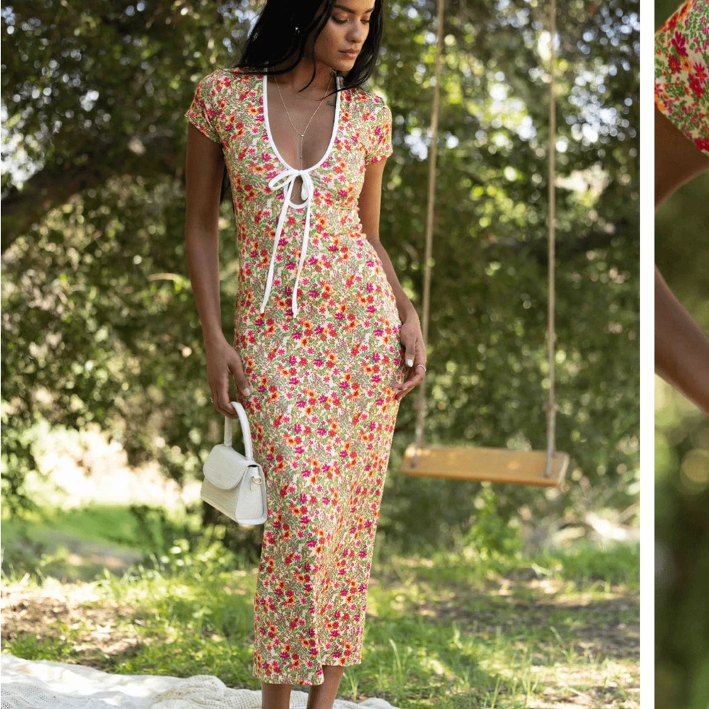 RESA Floral Red and Green Dress